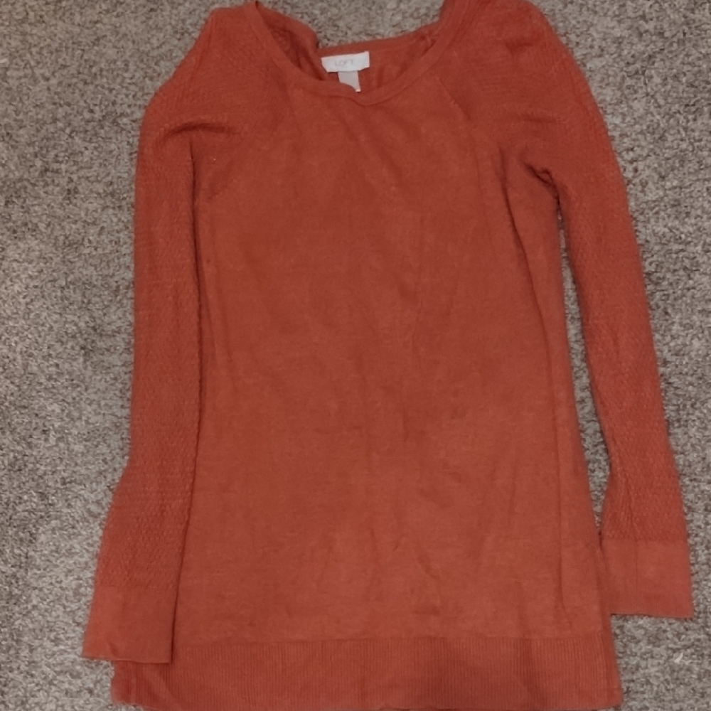 LOFT Rust Orange Crewneck Sweater